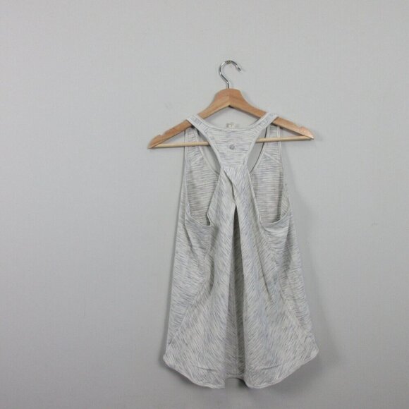 Lululemon Running Tank Top Women 6 Heather Grey Racerback Twist Back Yoga 96 - Picture 2 of 10